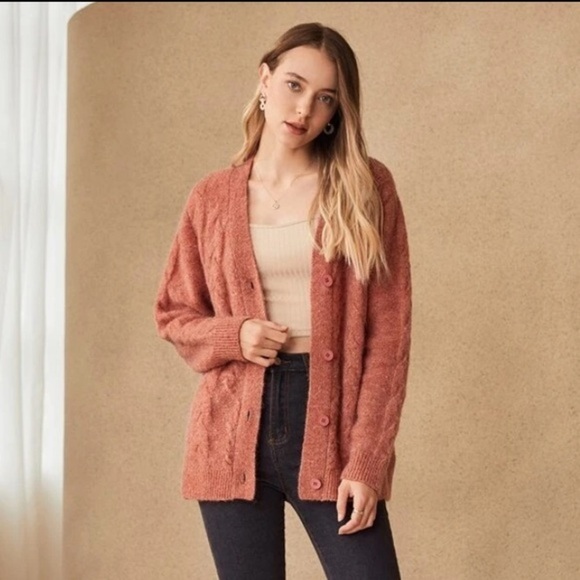 Premium Wool-Mix Button Up Relaxed Fit Cardigan - NEW - Picture 2 of 6